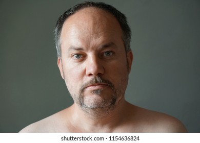 Middle Aged Forty-something Man With Horseshoe Mustache Beard Style