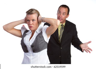 Middle Aged Isolated Couple Fighting