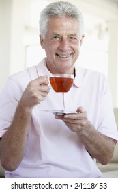 Middle Aged Man Drinking Tea