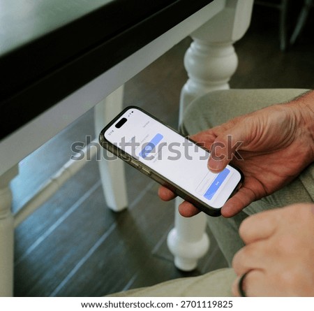 Middle Aged Man Using Artificial Intelligence Mental Health Therapy Bot at Home - AI Therapy and Counseling Concept