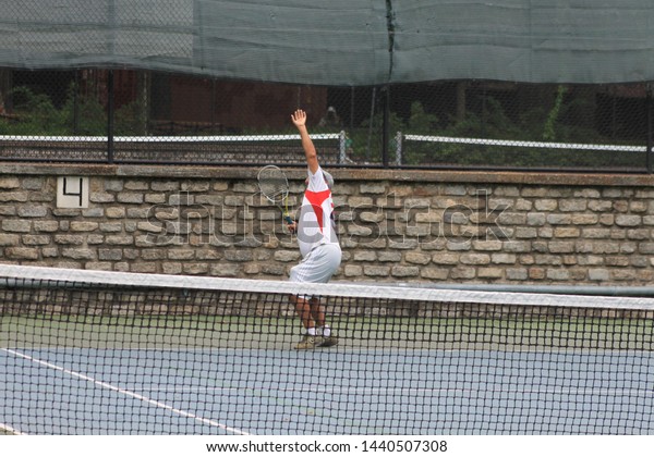 Middle Aged Men Plays Tennis Lincoln Stock Photo Edit Now 1440507308