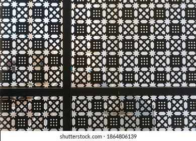 Middle East, Arabian Peninsula, Oman, Muscat, Muttrah. Decorative Panel At The Fish Souk In Muttrah.