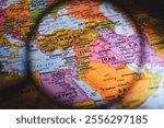 Middle east on world map. Syria, Israel, Iraq, Jordan, Lebanon. High quality photo