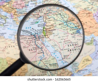 Middle East under magnifier