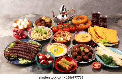 Middle Eastern Arabic Mediterranean Dinner Table Stock Photo 1063595402 ...