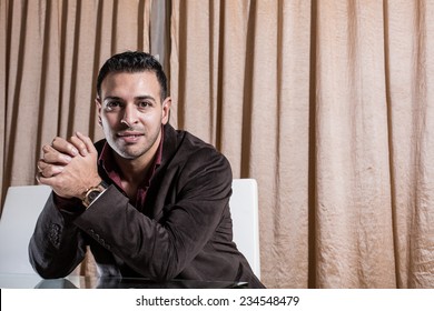 Middle Eastern Businessman Thinking