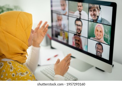 Middle Eastern Businesswoman Having The Online Conference