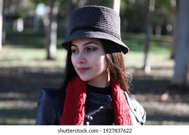 Middle Eastern girl in a park