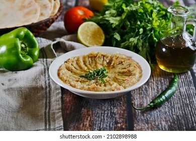 Middle Eastern, Vegetarian And Vegan Cuisine. Including Falafel, Hummus, Baba Ganoush, Fatteh, Pitta, Feta Sald, Moutabal, Tahini, Tabbouleh, Ful Medammes, Many Vegetables