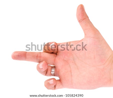 Middle finge with the ring