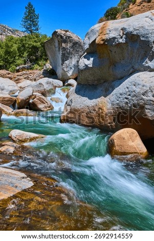 Middle Fork Kaweah River Flowing Over Boulders in Sequoia National Park