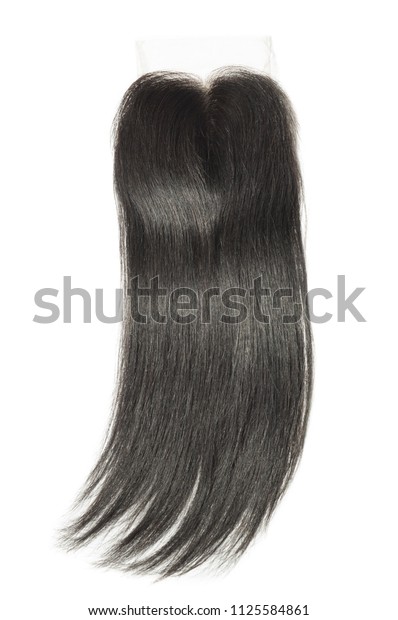Middle Part Straight Black Human Hair Stock Photo Edit Now