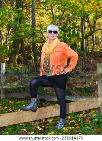 Similar – Active and sporty woman runner in autumn nature