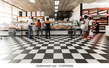 Middleburg, South Africa - February 02, 2015: Interior Of An Almost Empty Butcher Shop And Deli