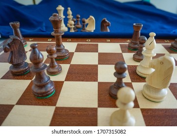 Middlegame Of Chess On A Chessboard