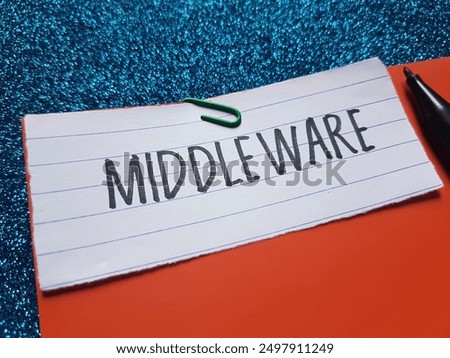 Middleware writting on blue background.