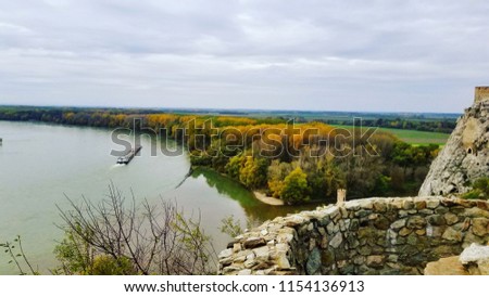 A midevil castle view of the river 