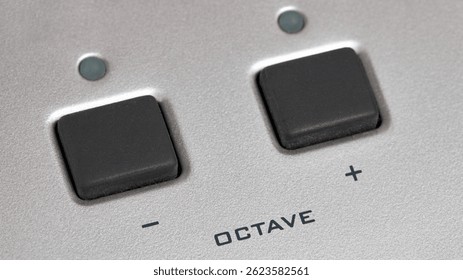Midi Octave up down buttons close up or knobs octave max min