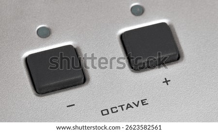 Midi Octave up down buttons close up or knobs octave max min