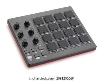 midi pad controller path isolated on white - Shutterstock ID 2091202069