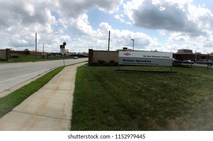 Midland, Michigan, USA - 8/2018: DOW Chemical Company facility entrance