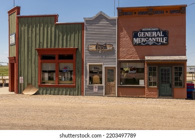 Midland, South Dakota, USA- 2 July: 1880 Town History Museum. Western Style Gift Shop And  Bank