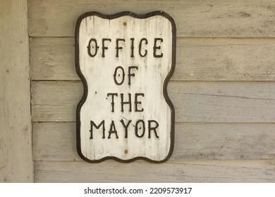 Midland, South Dakota, USA-  July 2 2022: 1880 Town History Museum. Office Of The Mayor 