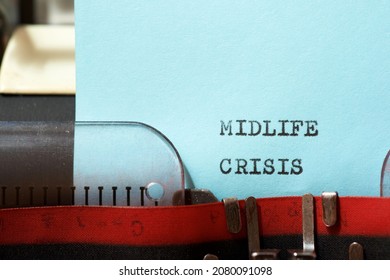 Midlife crisis text written with a typewriter.