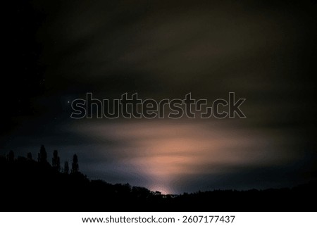 midnight sky with big lightsource