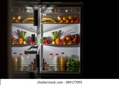 Midnight Snack, Looking Into Fridge
