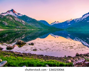 Midnight Sun In Nordland, North Norway