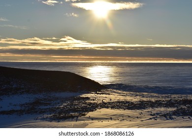 Midnight Sun Over The Ross Ice Shelf, Ross Island, Antarctica