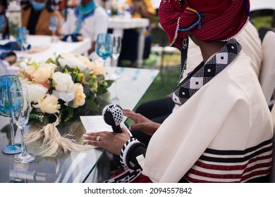 Midsection Shot Of Woman In Traditional Xhosa Attire