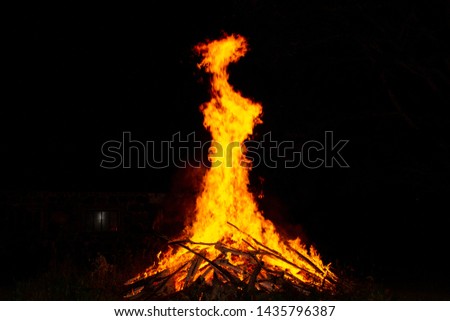 Midsummer holidays festival symbol fire place, in Latvia country traditional calling Ligo