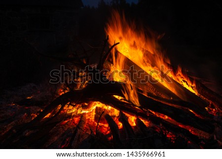 Midsummer holidays festival symbol fire place, in Latvia country traditional calling Ligo