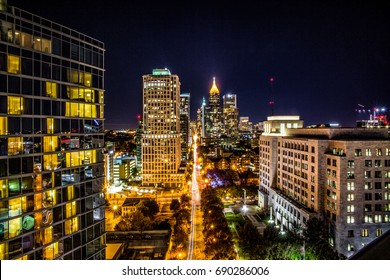 Midtown Atlanta Georgia At Night Time. 