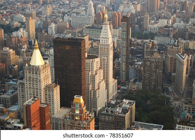 Midtown Manhattan Skyline, Include New York Life Insurance, Madison Square Park And Flatiron Building, NYC, USA