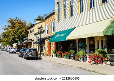 Midway, Kentucky, October 16, 2016: Main Street Of Midway - A Small Town In Central Kentucky Famous Of Its Boutique Shops And Restaurants