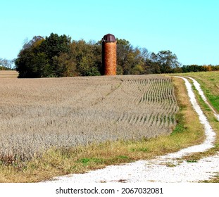 Midwest Farmland On A Lost Back Road