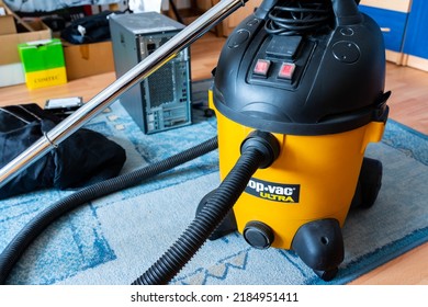 Miercurea Ciuc, Romania- 01 August 2022: Shop Vac Industrial Vacuum Cleaner Used For Home Cleaning.