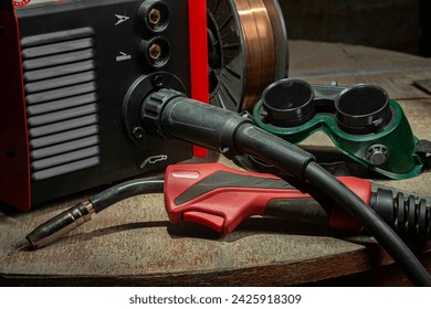 MIG MAG welding. MIG welding torch close-up. - Powered by Shutterstock