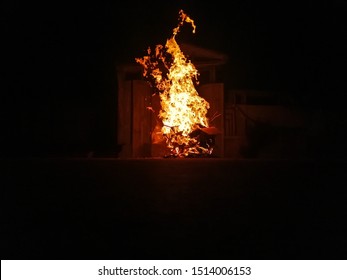 The Mighty Flame Errupting From The Darkness On The Occasion Of The Bhogi