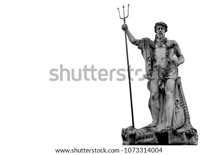 The mighty god of the sea and oceans Neptune (Poseidon) The ancient statue.
