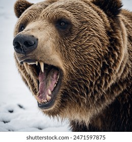 A mighty grizzly bear roaring - Powered by Shutterstock