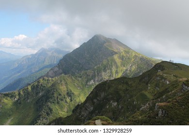 Mighty mountain in the clouds