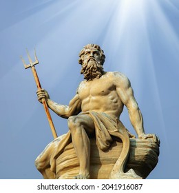 Mighty And Powerful God Of The Sea, Oceans And Water Neptune (Poseidon). 