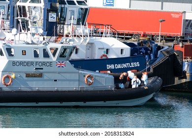 Migrants Arrive On The Border Force Boat Into Dover, Kent, UK. 02.08.21