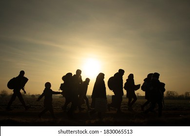 Migrants Walk Towards The Turkey's Pazarkule Border Crossing With Greece's Kastanies, In Edirne, Turkey March 1, 2020.