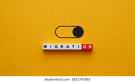 Migration word below toggle switch for immigration policy debate.