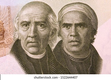 Miguel Hidalgo And Jose María Morelos Portrait From Mexican Pesos
